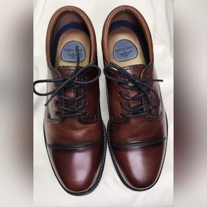 Men's Dockers Oxfords Lace Up Dress Shoes Size 11M Brown Leather